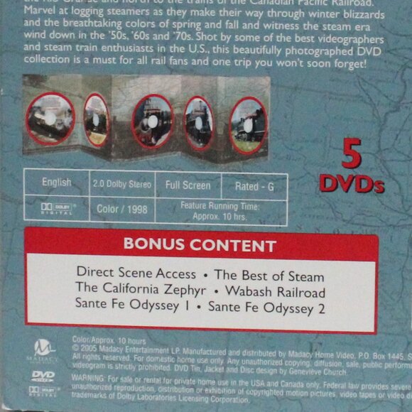 Railway Journeys: The Vanishing Age of Steam 5 Disc DVD Set in a Tin Box - Picture 15 of 16